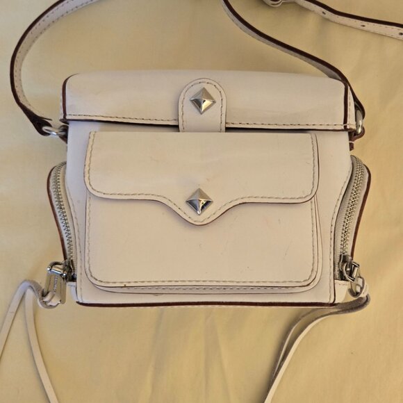 Ivory White Leather Rebecca Minkoff Crossbody Bag Great Style Retail Value $98 - Picture 5 of 11